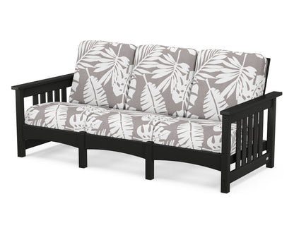 POLYWOOD® Club Mission Sofa in Black / Leaf Grey Mist