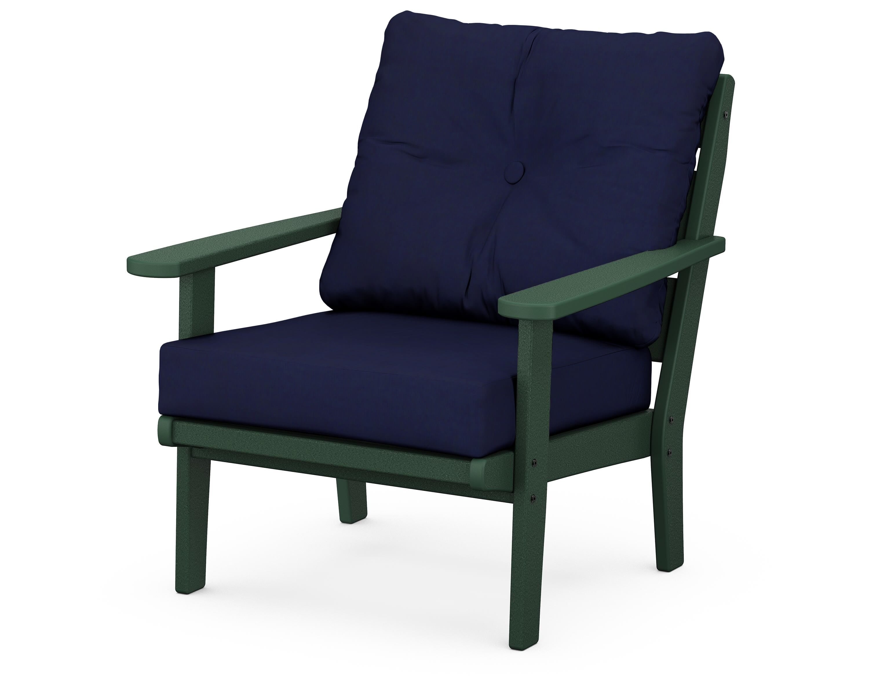 POLYWOOD® Lakeside Deep Seating Chair in Green / Navy