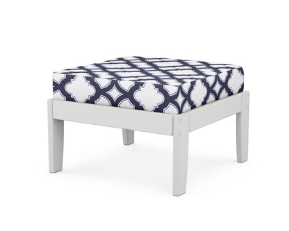 Unbranded Modular Ottoman - Classic in White / Trellis Navy