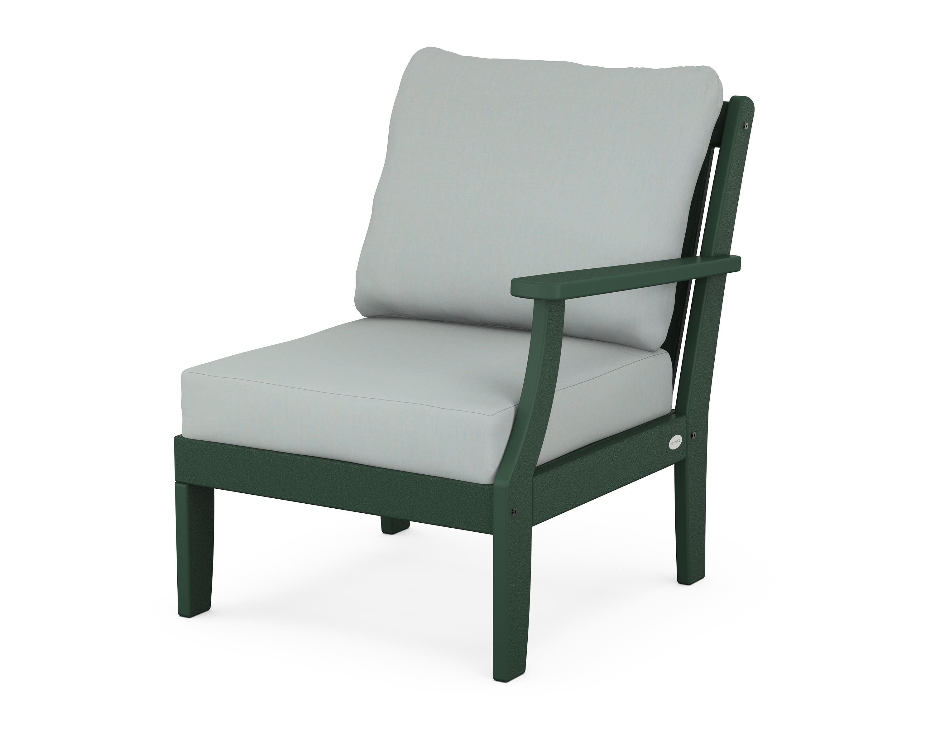 POLYWOOD® Braxton Modular Right Arm Chair in Green / Spa