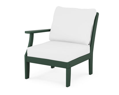 POLYWOOD® Braxton Modular Left Arm Chair in Green / Natural