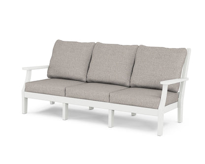 Country Living Wovendale Deep Seating Sofa in White / Weathered Tweed