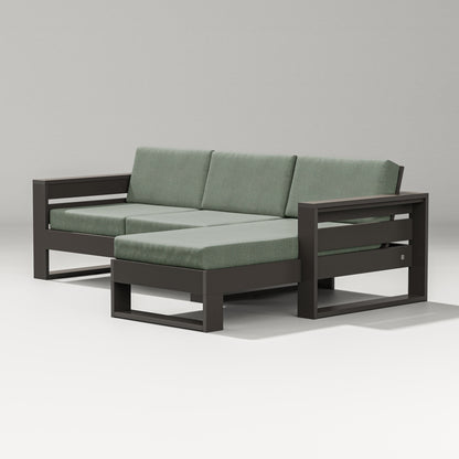 PW Designer Series Latitude Right Chaise Sectional in Vintage Coffee / Cast Sage
