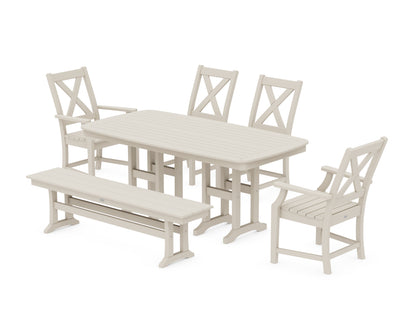 POLYWOOD® Braxton 6-Piece Dining Set with Bench in Sand