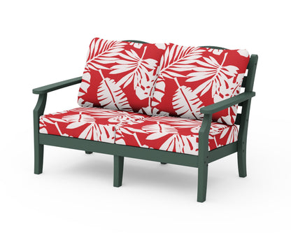 Draper James™ by  POLYWOOD® Savannah Deep Seating Loveseat in Green / Leaf Crimson