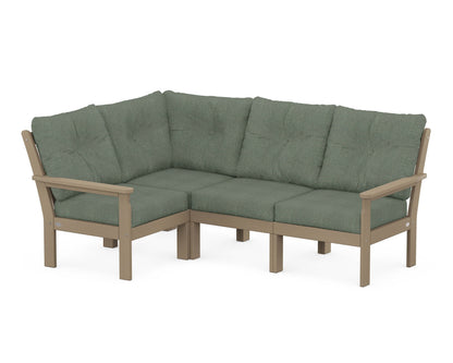 POLYWOOD® Vineyard 4-Piece Sectional in Vintage Sahara / Cast Sage
