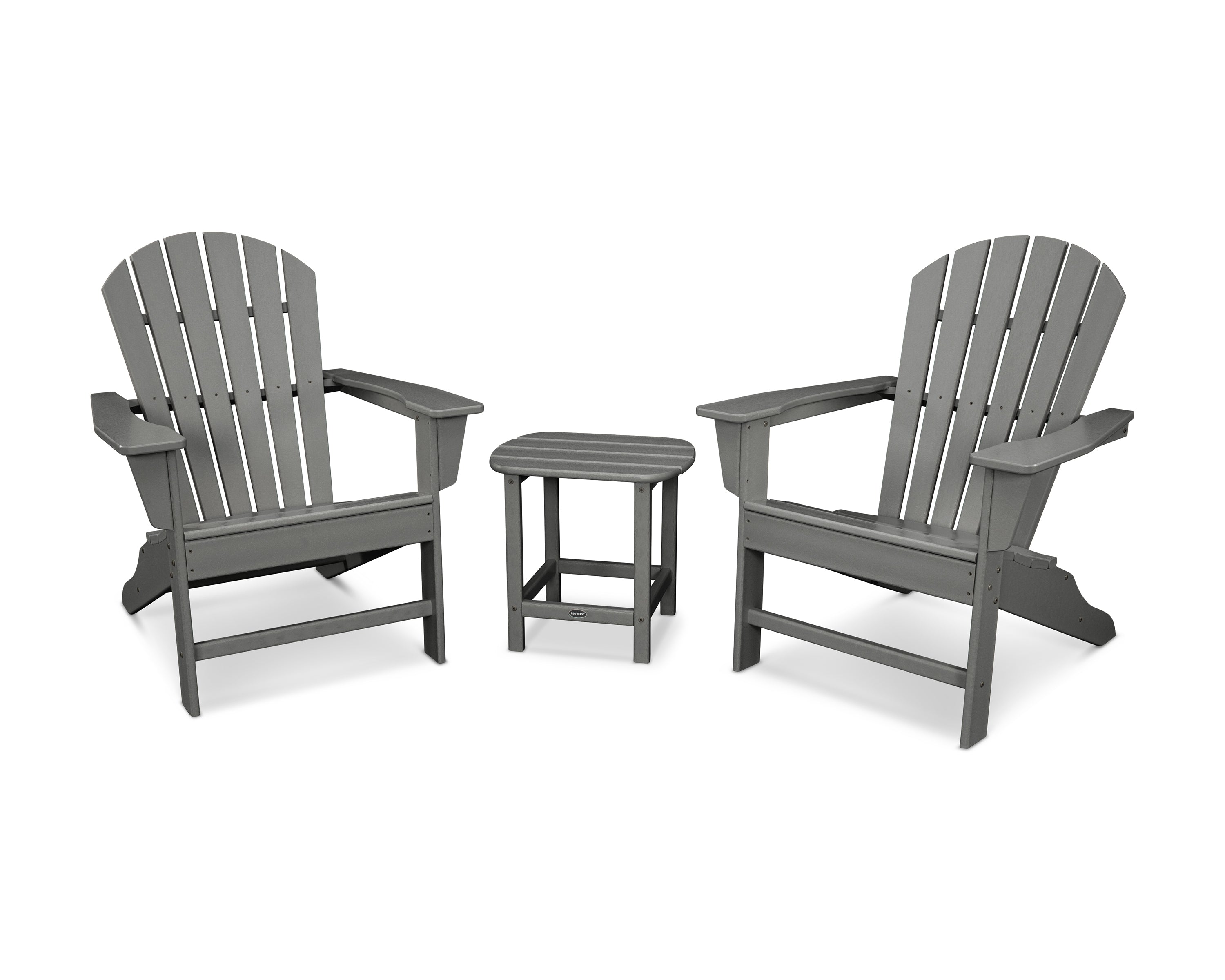 POLYWOOD® South Beach Adirondack 3-Piece Set in Slate Grey