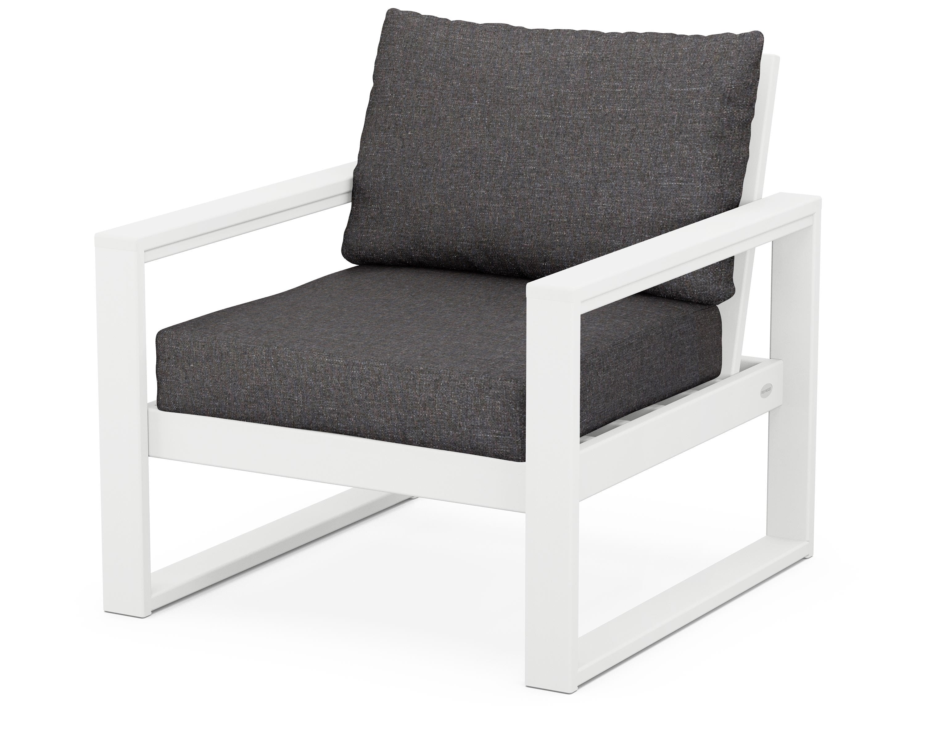 POLYWOOD® EDGE Club Chair in White / Ash Charcoal