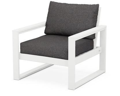 POLYWOOD® EDGE Club Chair in White / Ash Charcoal
