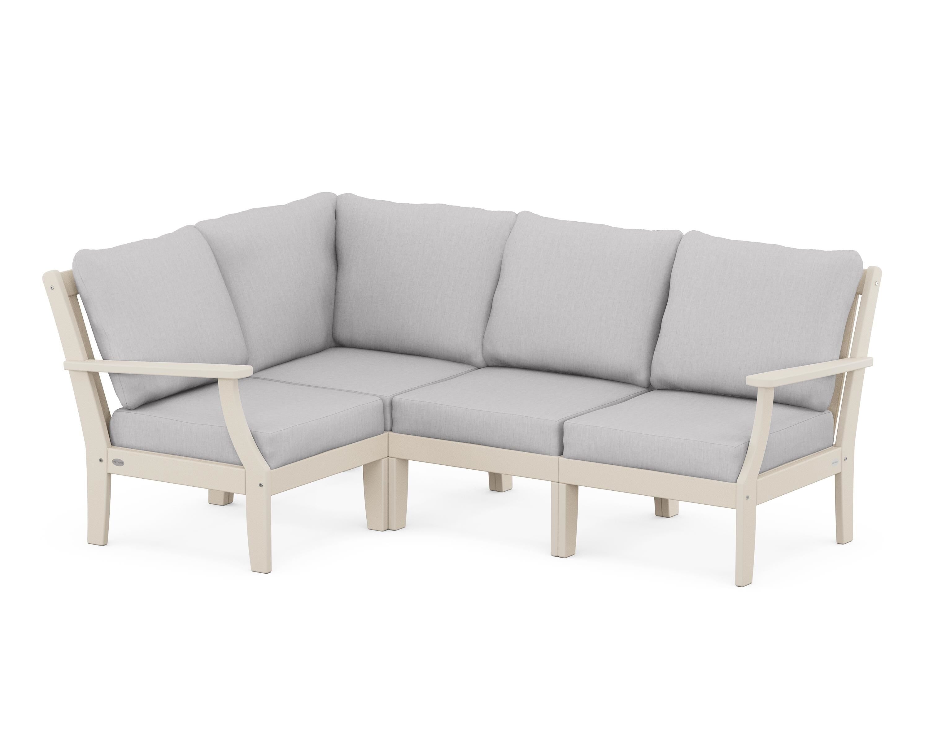 POLYWOOD® Braxton Modular 4-Piece Deep Seating Set in Sand / Granite