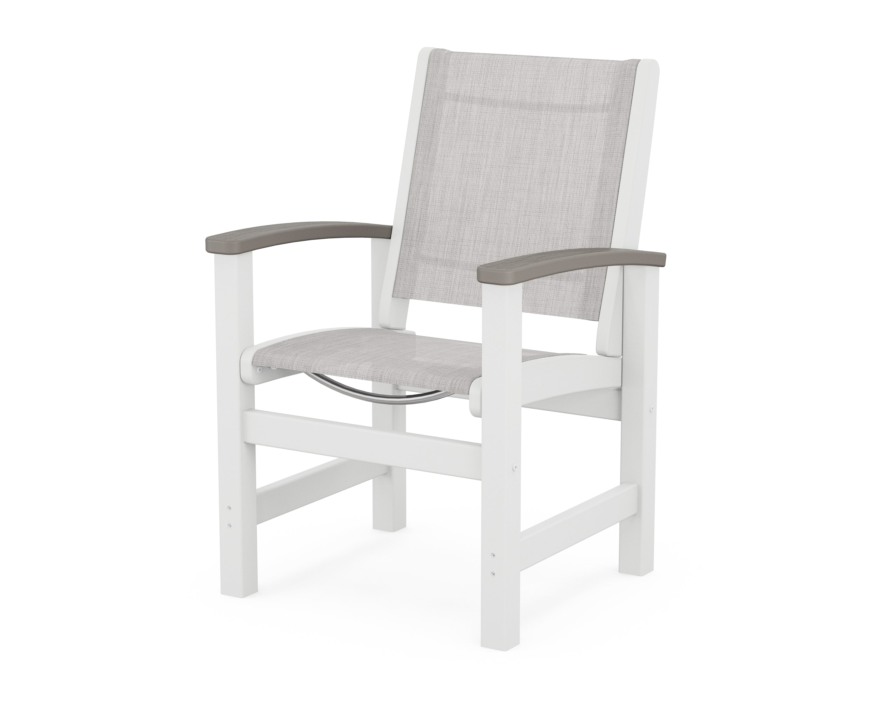 POLYWOOD® Coastal Dining Chair in White / Driftwood / Parchment Sling