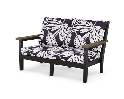 POLYWOOD® Chippendale Deep Seating Loveseat in Black / Kona / Leaf Navy