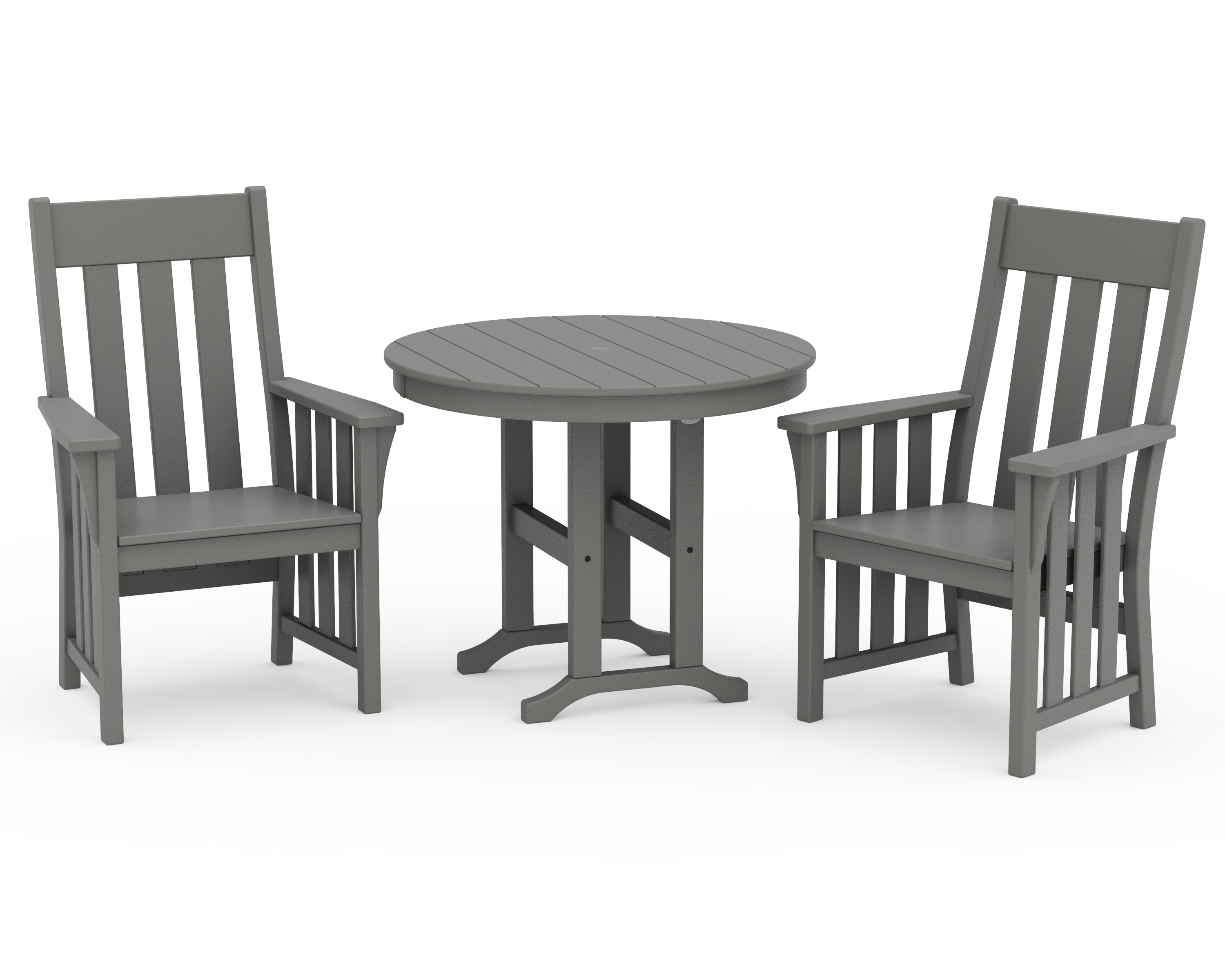 Martha Stewart by POLYWOOD® Acadia 3-Piece Farmhouse Dining Set in Slate Grey
