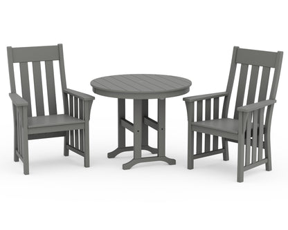 Martha Stewart by POLYWOOD® Acadia 3-Piece Farmhouse Dining Set in Slate Grey