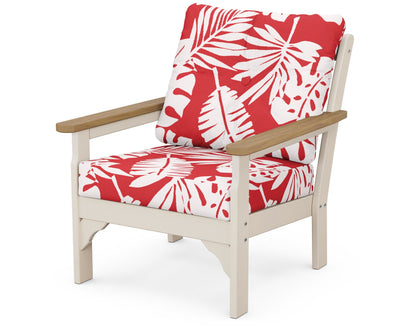 POLYWOOD® Vineyard Deep Seating Chair in Sand / Natural / Leaf Crimson