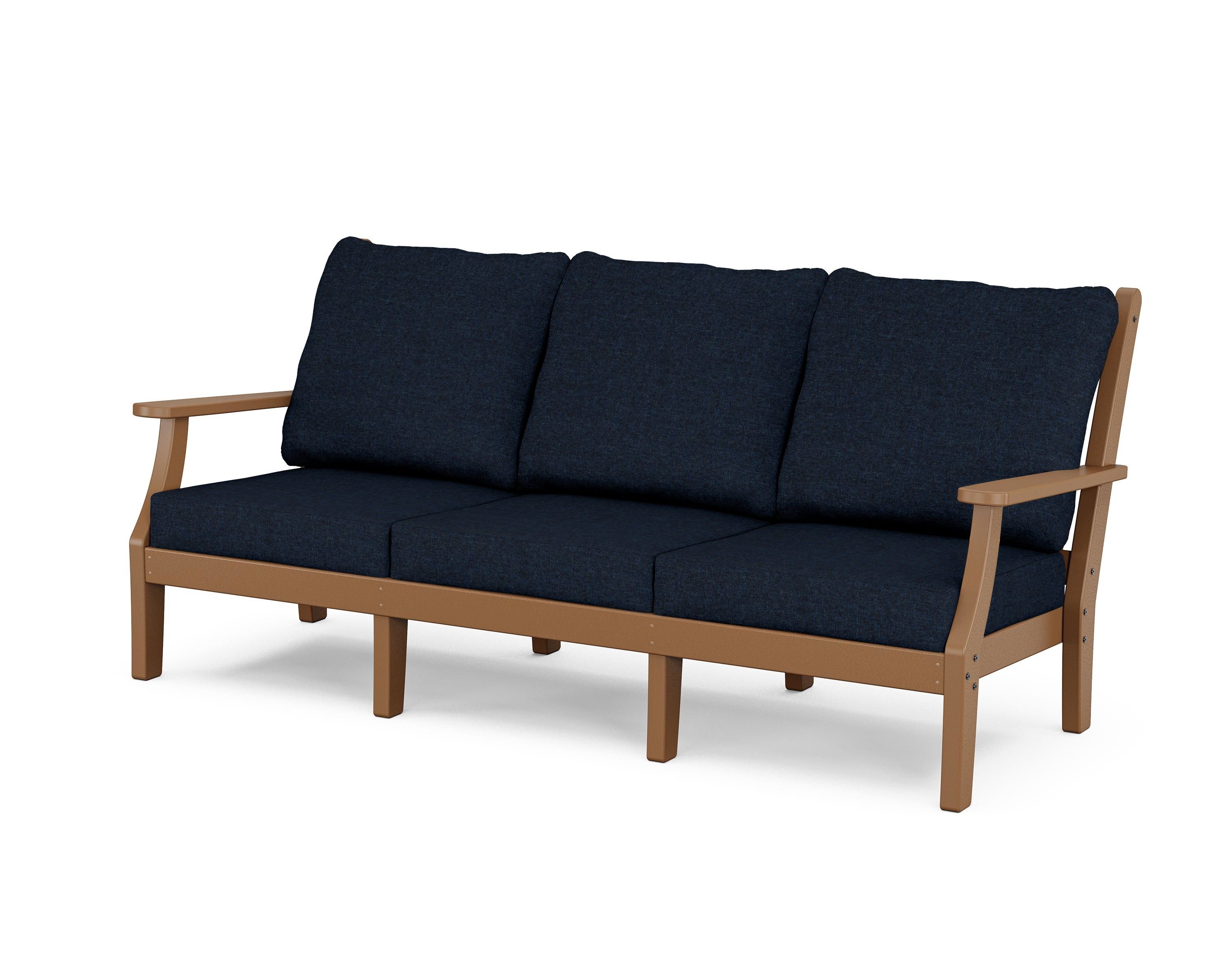 Country Living Wovendale Deep Seating Sofa in Teak / Marine Indigo