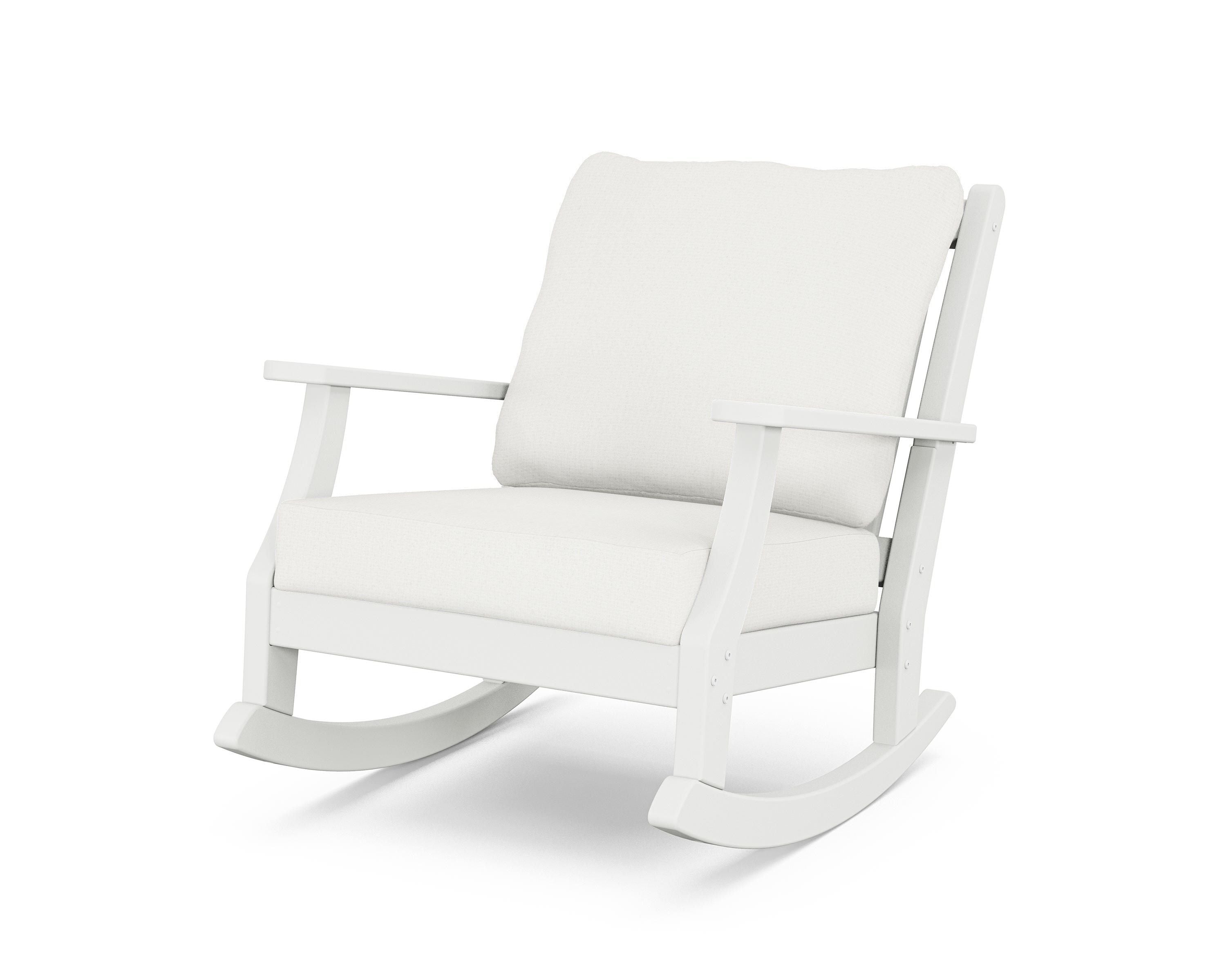 Country Living Wovendale Deep Seating Rocking Chair in White / Natural Linen