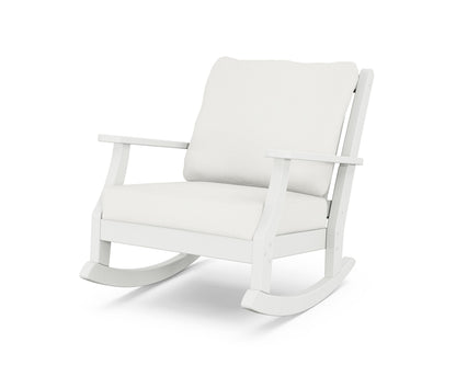 Country Living Wovendale Deep Seating Rocking Chair in White / Natural Linen