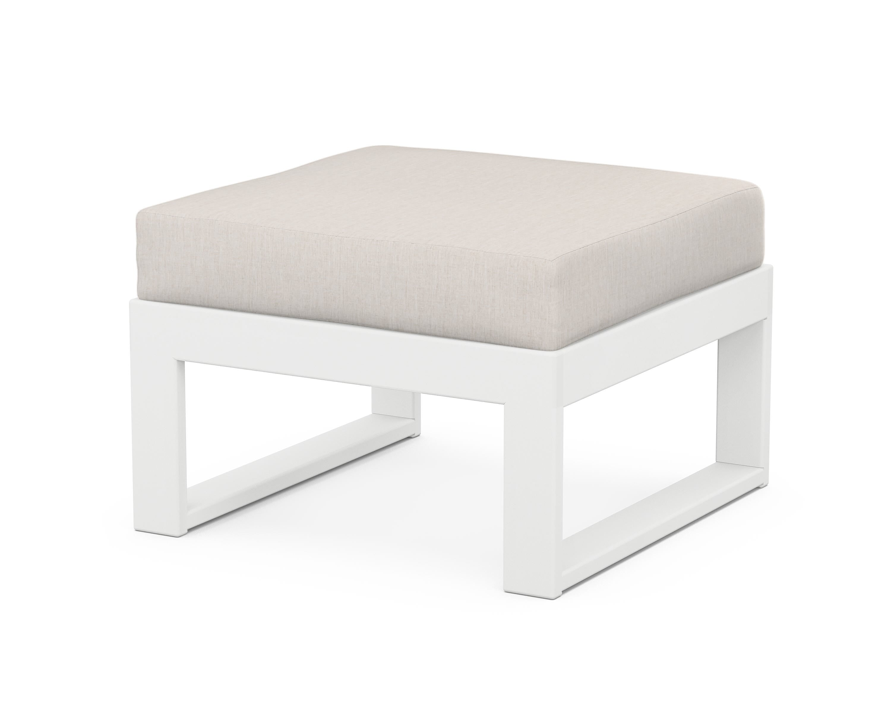 Unbranded Modular Ottoman - Modern in White / Cast Ash