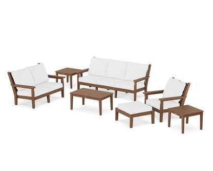 POLYWOOD® Chippendale 7-Piece Deep Seating Set in Teak / Natural