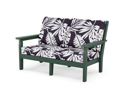 POLYWOOD® Chippendale Deep Seating Loveseat in Green / Leaf Navy
