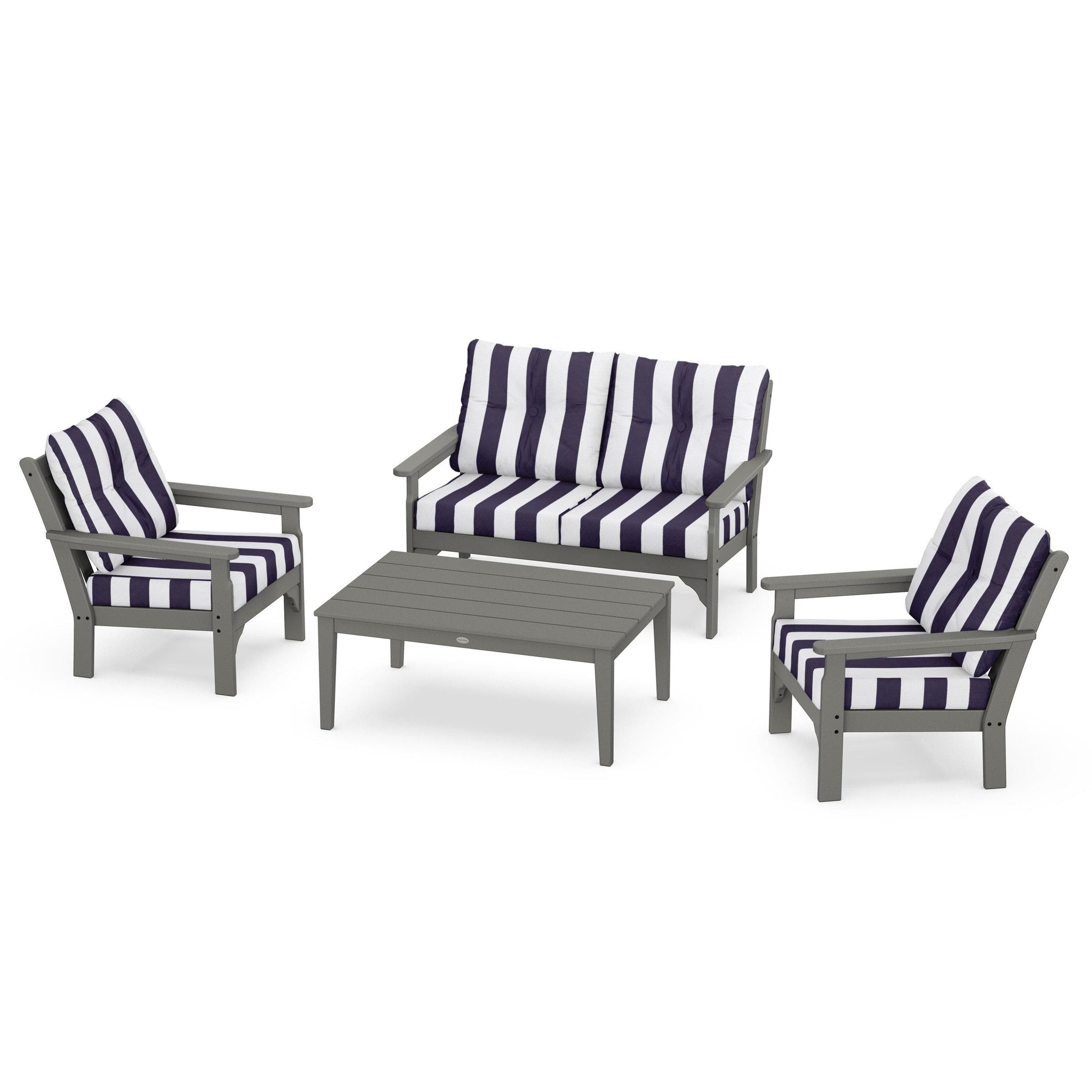 Vineyard 4 Piece Deep Seating Set - Slate Grey