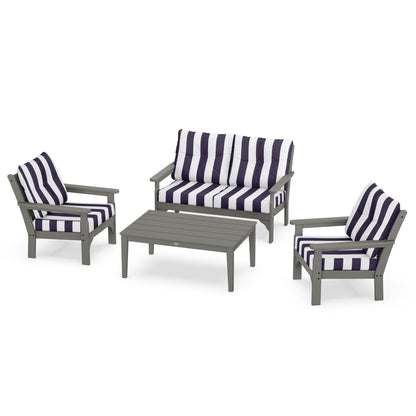 Vineyard 4 Piece Deep Seating Set - Slate Grey