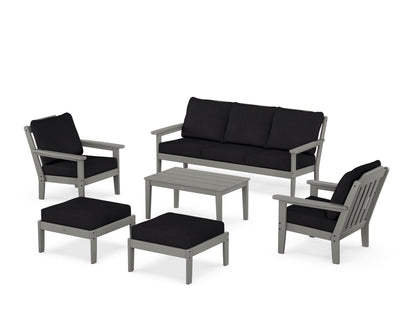 Country Living Cottage 6-Piece Lounge Sofa Set in Slate Grey / Midnight Linen