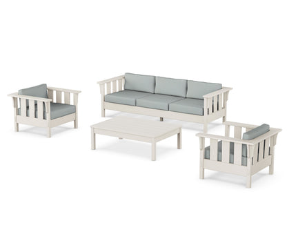 Martha Stewart by POLYWOOD® Acadia 4-Piece Deep Seating Set with Sofa in Sand / Spa