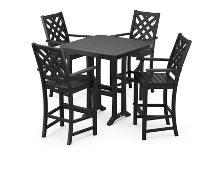 Country Living Wovendale 5-Piece Bar Set with Trestle Legs in Black