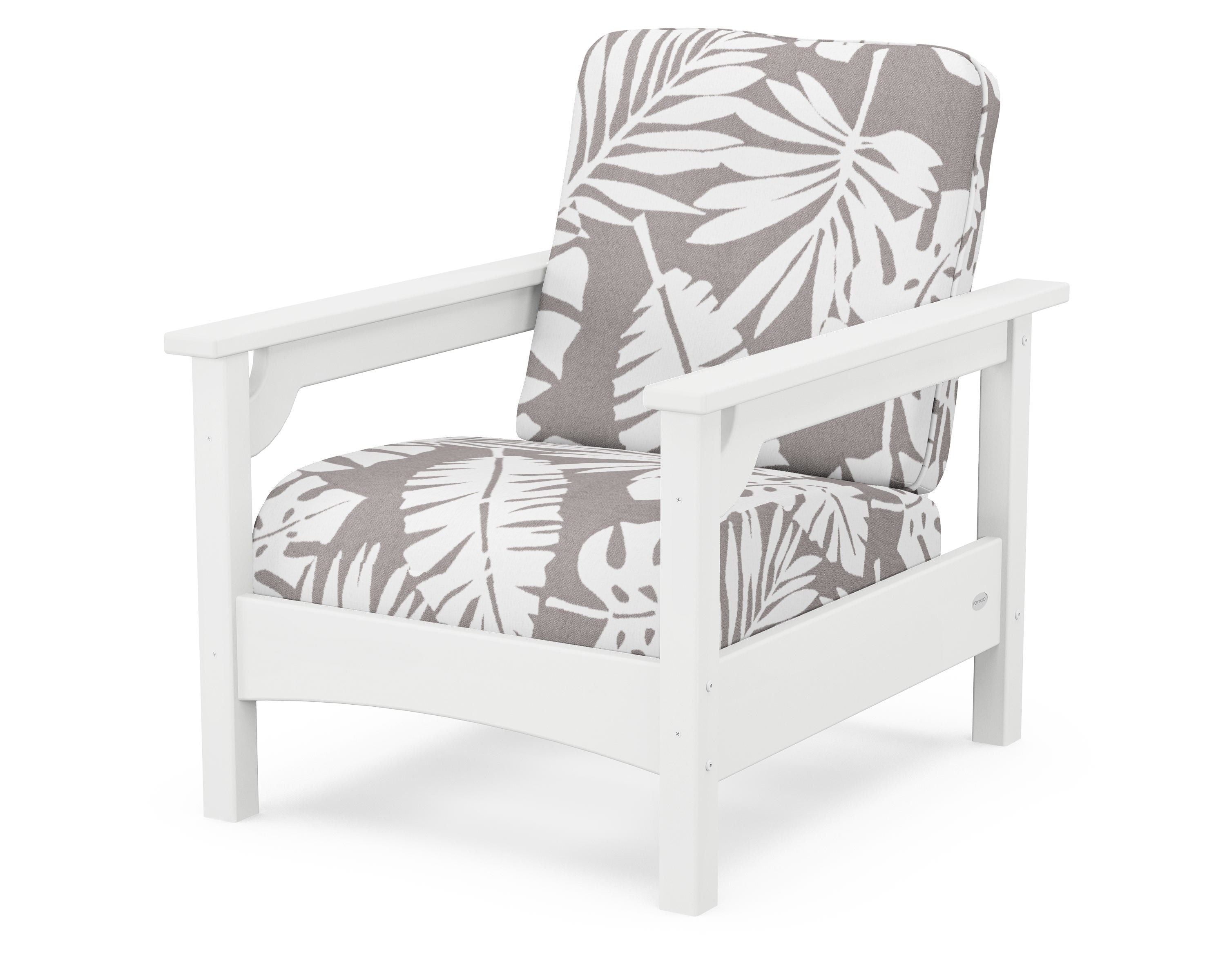 POLYWOOD® Club Chair in White / Leaf Grey Mist