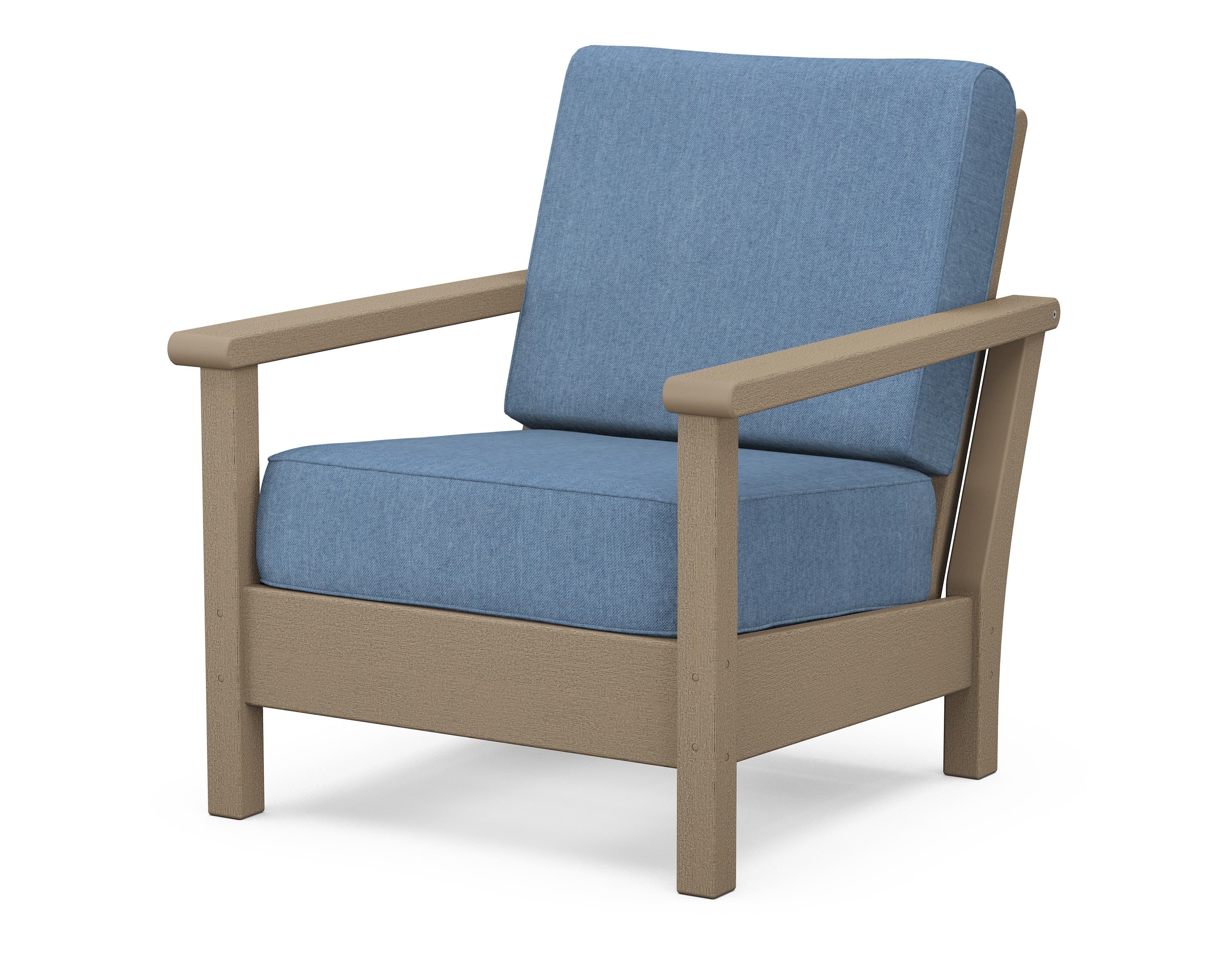 POLYWOOD® Harbour Deep Seating Chair in Vintage Sahara / Sky Blue