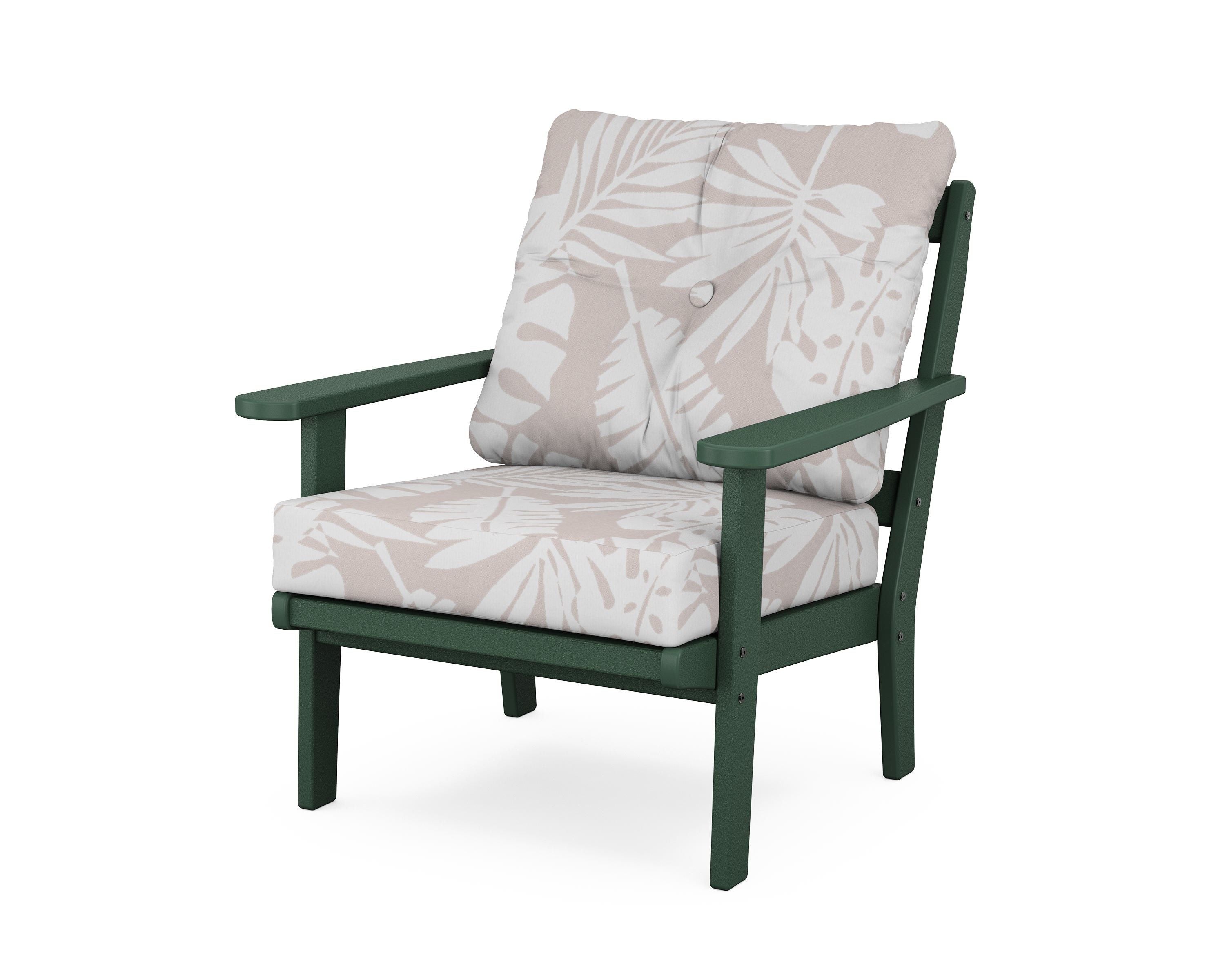 POLYWOOD® Mission Deep Seating Chair in Green / Leaf Dune Burlap