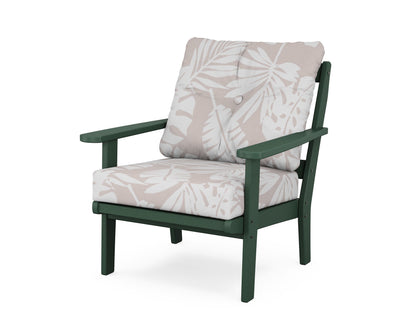 POLYWOOD® Mission Deep Seating Chair in Green / Leaf Dune Burlap