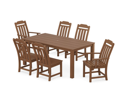 Country Living Cottage 7-Piece Parsons Dining Set in Teak