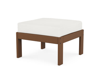 POLYWOOD® Vineyard Modular Ottoman in Teak / Natural Linen