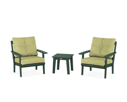 POLYWOOD® Oxford 3-Piece Deep Seating Set in Green / Chartreuse Boucle