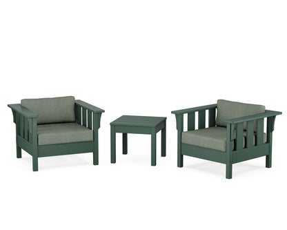 Martha Stewart by POLYWOOD® Acadia 3-Piece Deep Seating Set in Green / Cast Sage