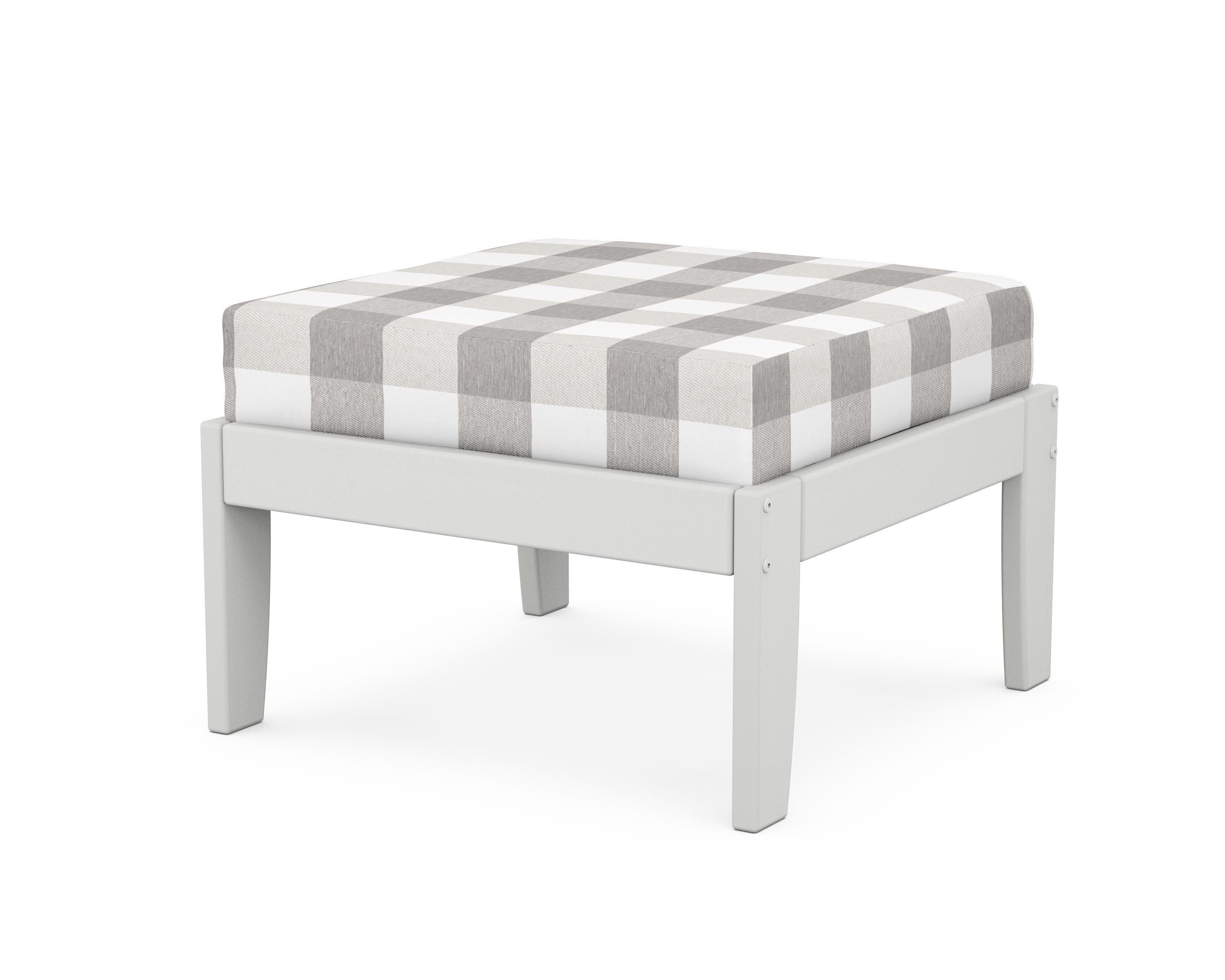 Unbranded Modular Ottoman - Classic in White / Buffalo Plaid Grey Mist