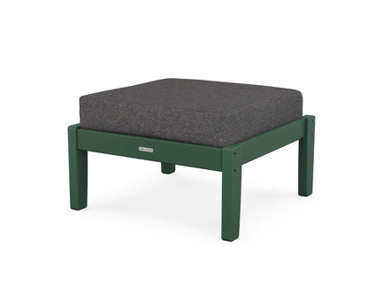 Martha Stewart by POLYWOOD® Chinoiserie Deep Seating Ottoman in Green / Ash Charcoal