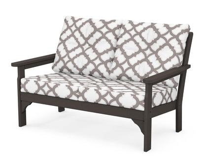 POLYWOOD® Vineyard Deep Seating Loveseat in Vintage Coffee / Trellis Grey Mist