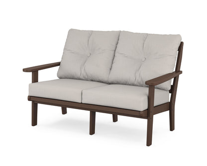 POLYWOOD® Mission Deep Seating Loveseat in Mahogany / Cast Ash