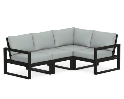 POLYWOOD® EDGE 4-Piece Modular Deep Seating Set in Black / Spa