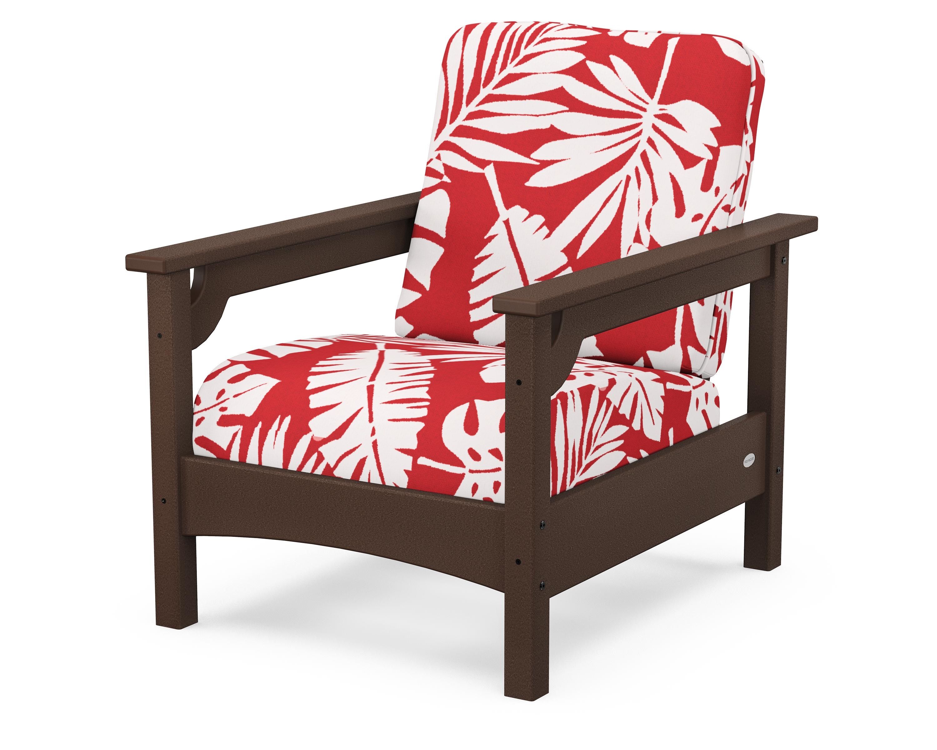 POLYWOOD® Club Chair in Mahogany / Leaf Crimson