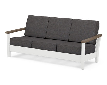 POLYWOOD® Harbour Deep Seating Sofa in White / Kona / Ash Charcoal