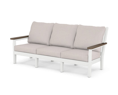 POLYWOOD® Chippendale Deep Seating Sofa in White / Kona / Dune Burlap