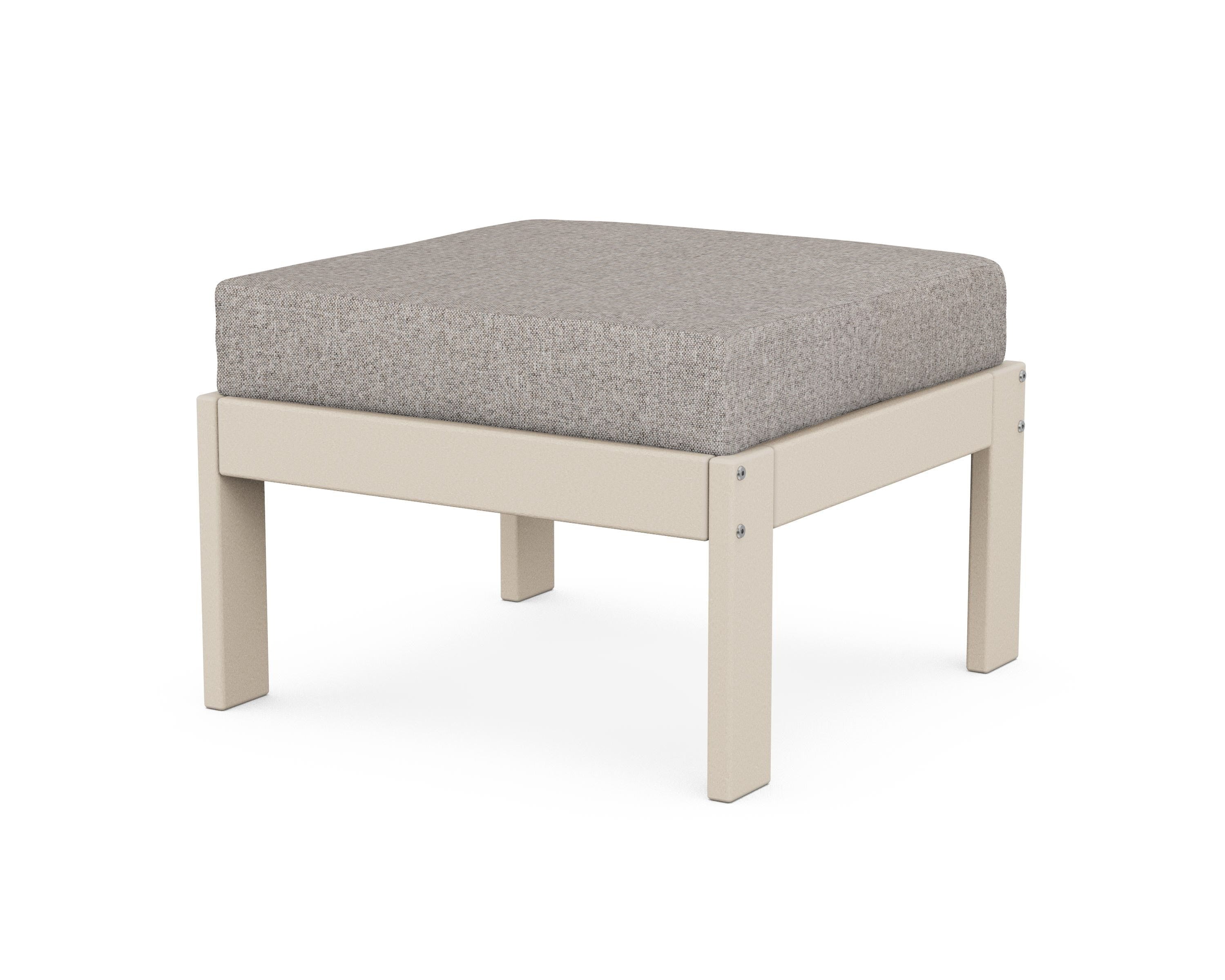 POLYWOOD® Vineyard Modular Ottoman in Sand / Weathered Tweed