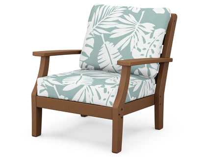 POLYWOOD® Chesapeake Deep Seating Chair in Teak / Leaf Glacier Spa