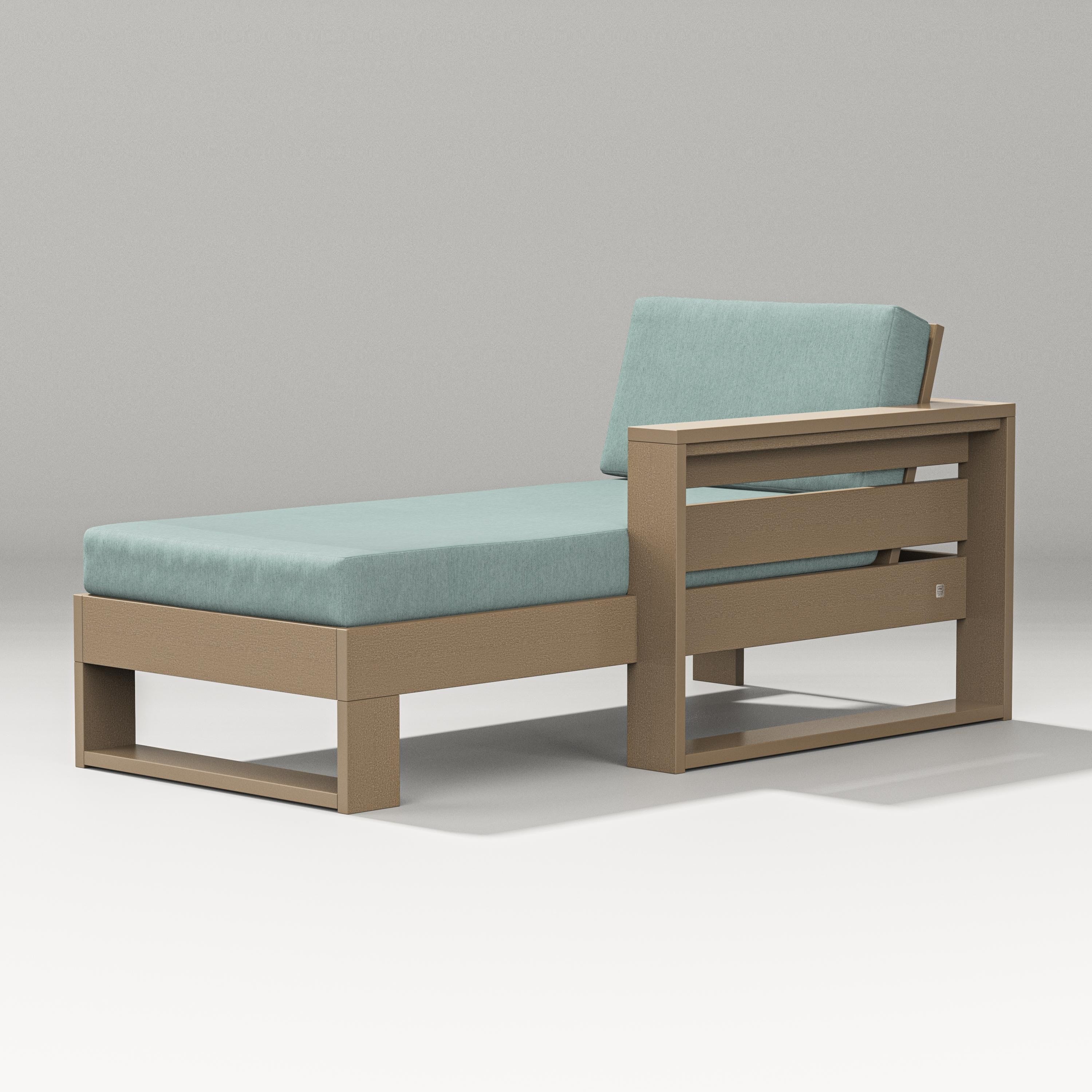 PW Designer Series Latitude Modular Right Arm Chaise in Vintage Sahara / Glacier Spa