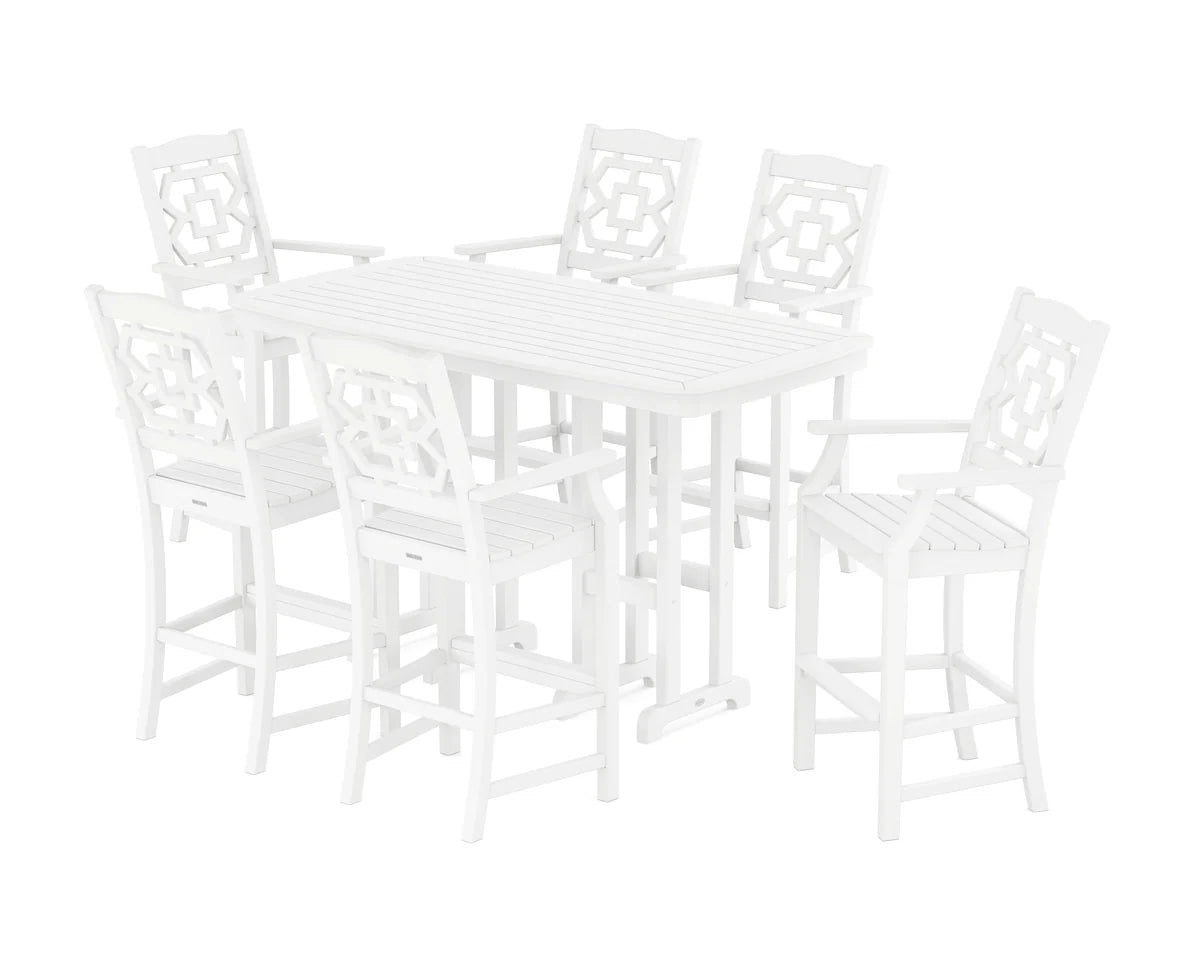 Chinoiserie Arm Chair 7-Piece Bar Set
